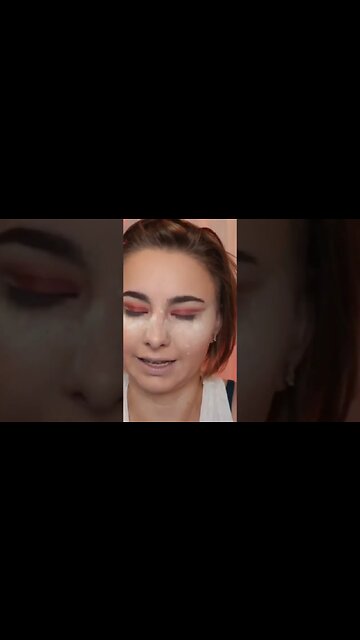 red smokey eye that makes gray eyes POP #shorts