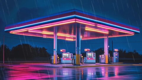 Gas station at 3 AM while it’s raining🌧| Relax ☺️