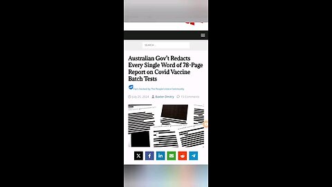 Australian Gov’t Redacts Every Single Word of 78-Page Report on Covid Vaccine Batch Tests