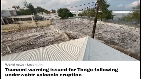 Underwater Volcano Erupted, Tonga Sending Tsunami Waves