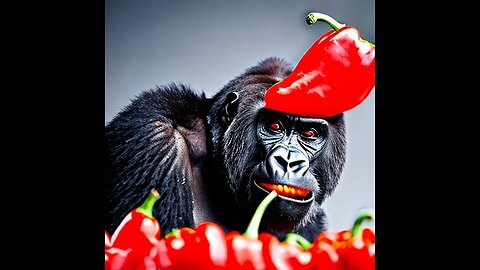 This monkey is enjoying his pepper!)))