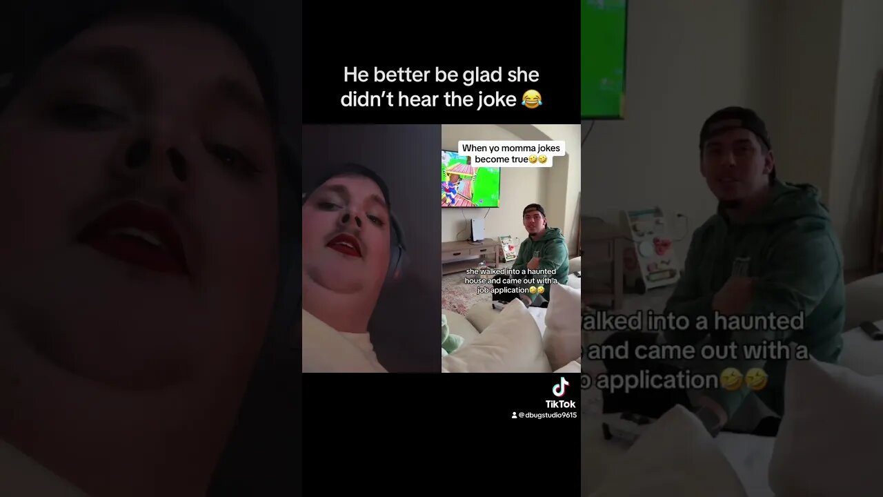 😂Yo momma joke battle by the anxietycouple #reaction #fypシ #shorts