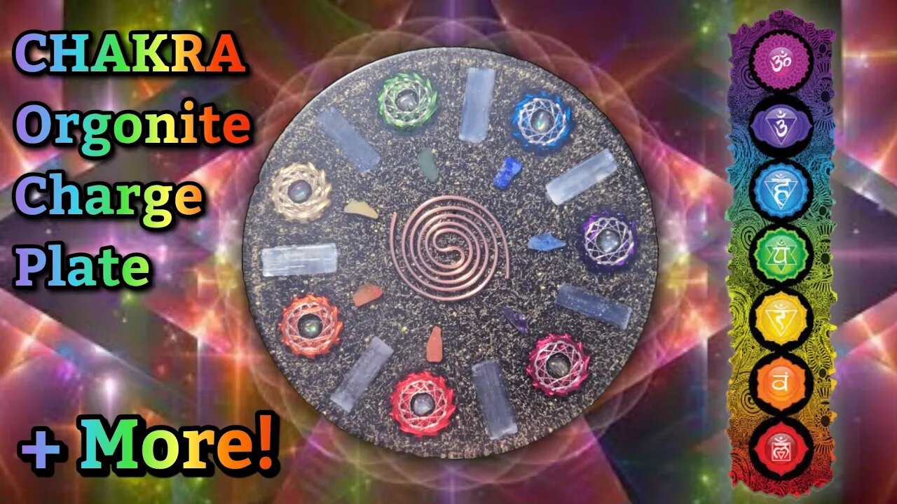 7 Piece CHAKRA Set!!! Large Vortex Coil Chakra Orgonite Charge Plate- Available on ETSY! Part 1