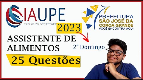 Prova de São José da Coroa Grande 2023 (IAUPE) | Matemática |25 questões da UPENET resolvidas