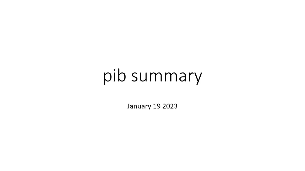 pib summary jan 19 2023