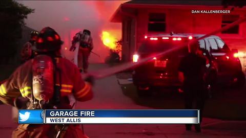 VIDEO: Major garage fire in West Allis