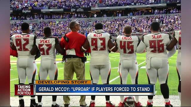 Bucs' Gerald McCoy says 'It's going to be an uproar' if players are forced to stand