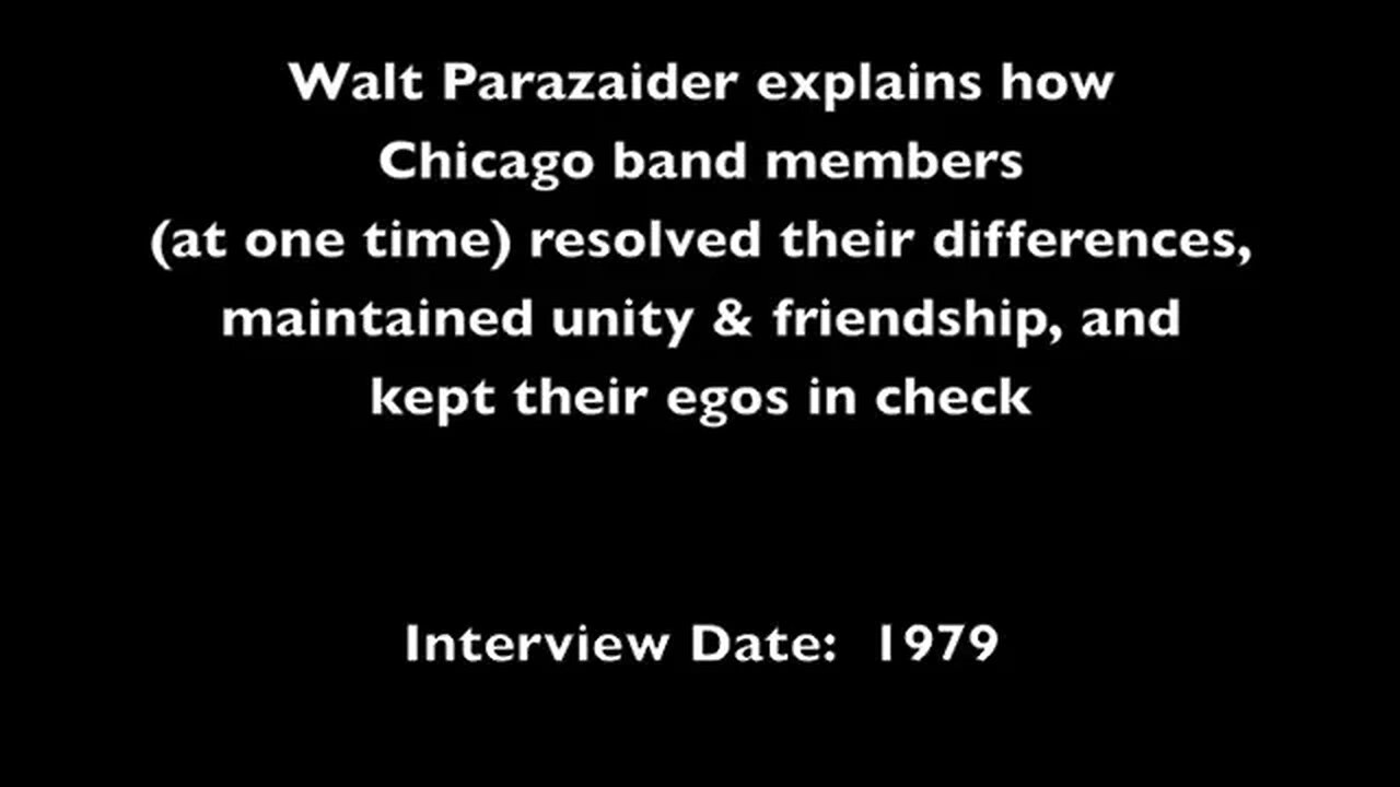 Walt Parazaider of Chicago 1979 Interview