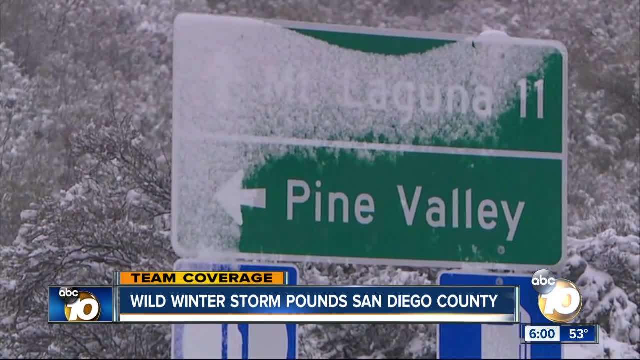 Wild winter storm reaches San Diego County