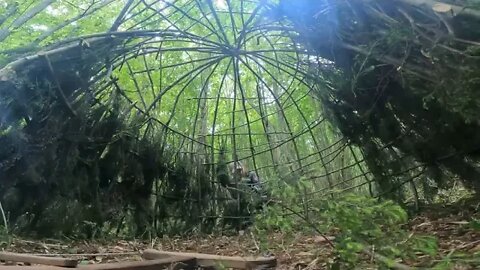 17 @@@@ Building a Survival Shelter in a Forest Camp food from natural herbs