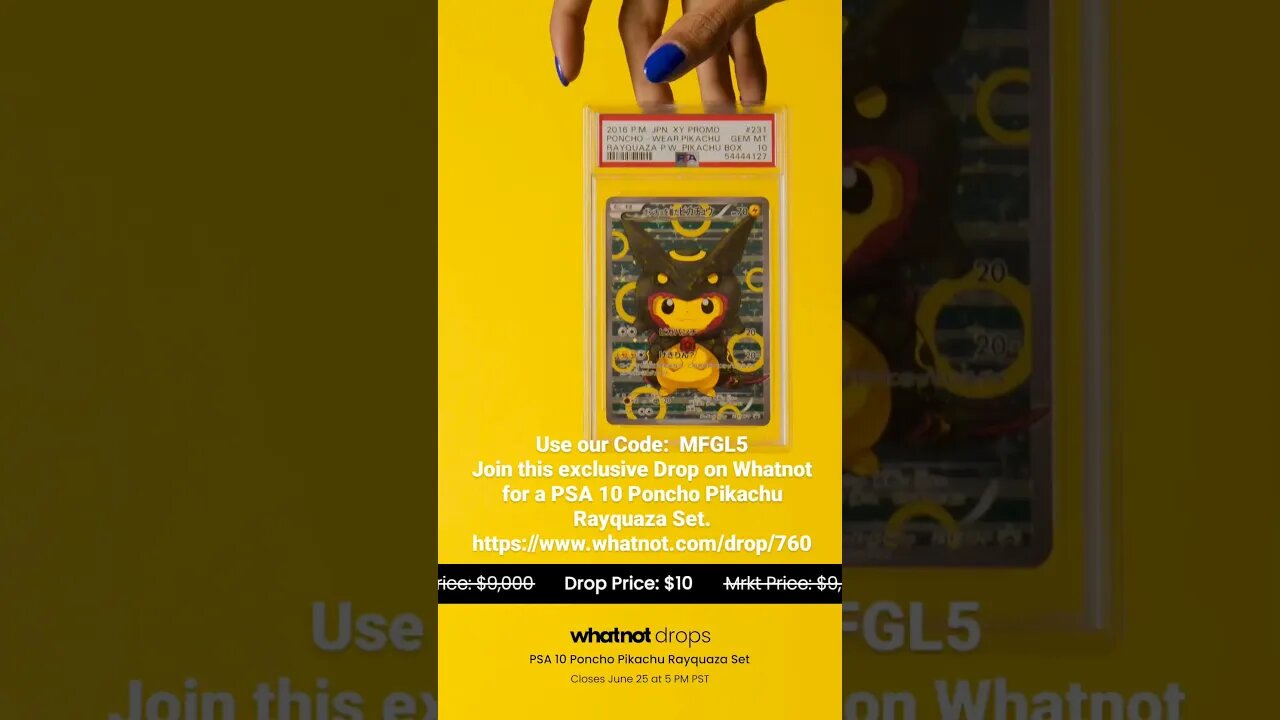 use Code MFGL5 to Join Drop on Whatnot for Pikachu Rayquaza Set. https://www.whatnot.com/drop/760