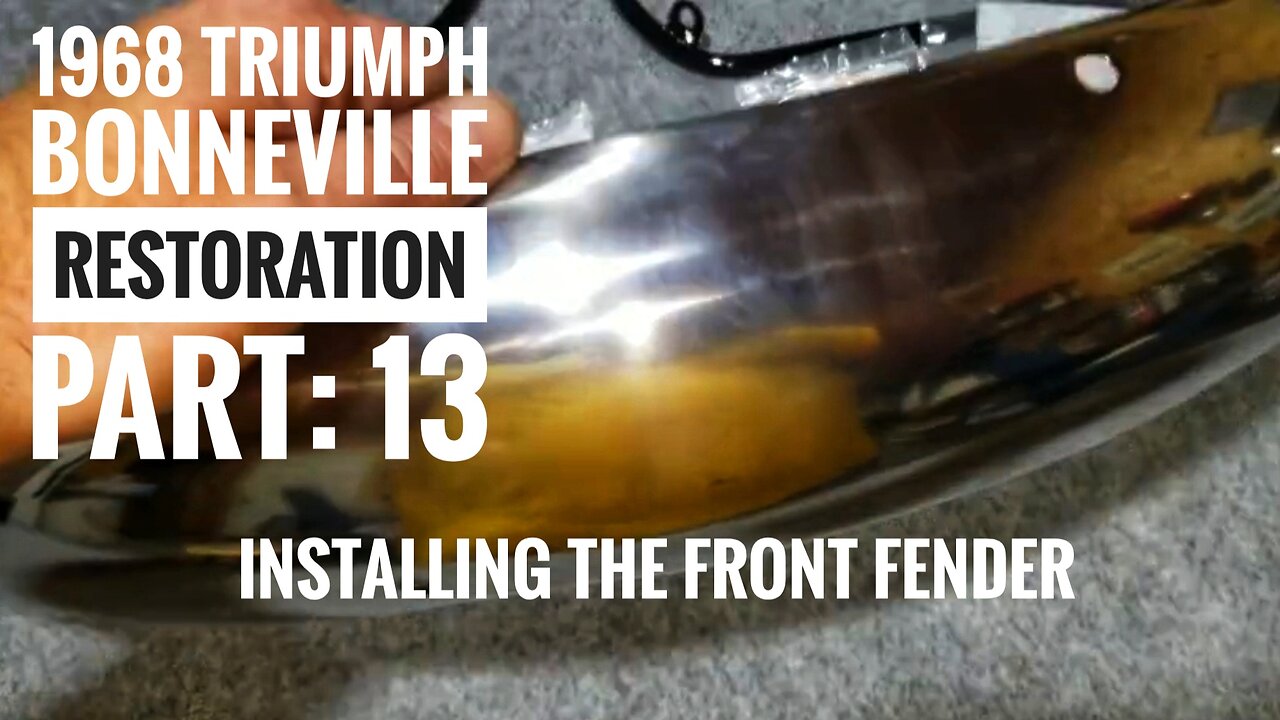 1968 Triumph Bonneville restoration part 13, Installing the front fender