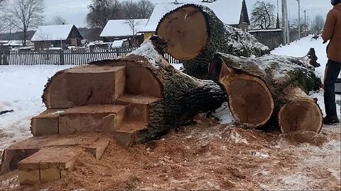 Не дали сжечь в печи огромный дуб! Слэбы из дуба часть1