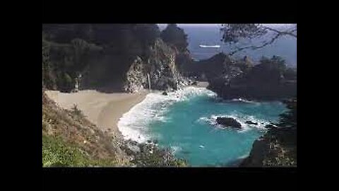 ♥♥ Relaxing 3 Hour Video of a Waterfall on an Ocean Beach at Sunset