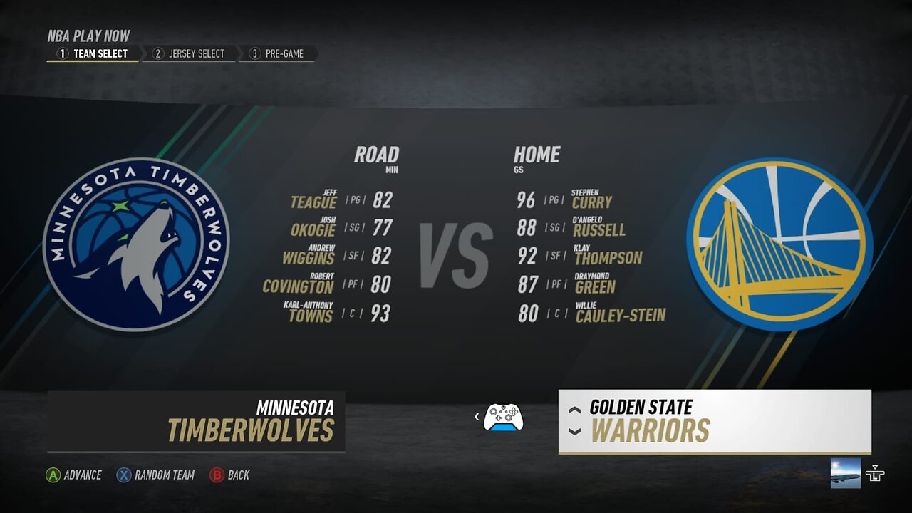 🏀NBA Live Season - Week 2 - Minnesota Timberwolves (Road) VS (Home) Golden State Warriors