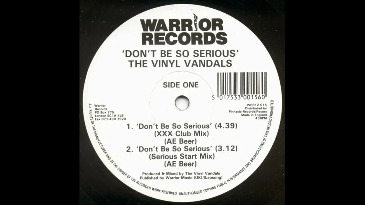 The Vinyl Vandals- Don't Be So Serious (XXX Club Mix)