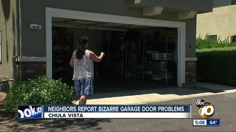 Neighbors report bizarre garage door problems