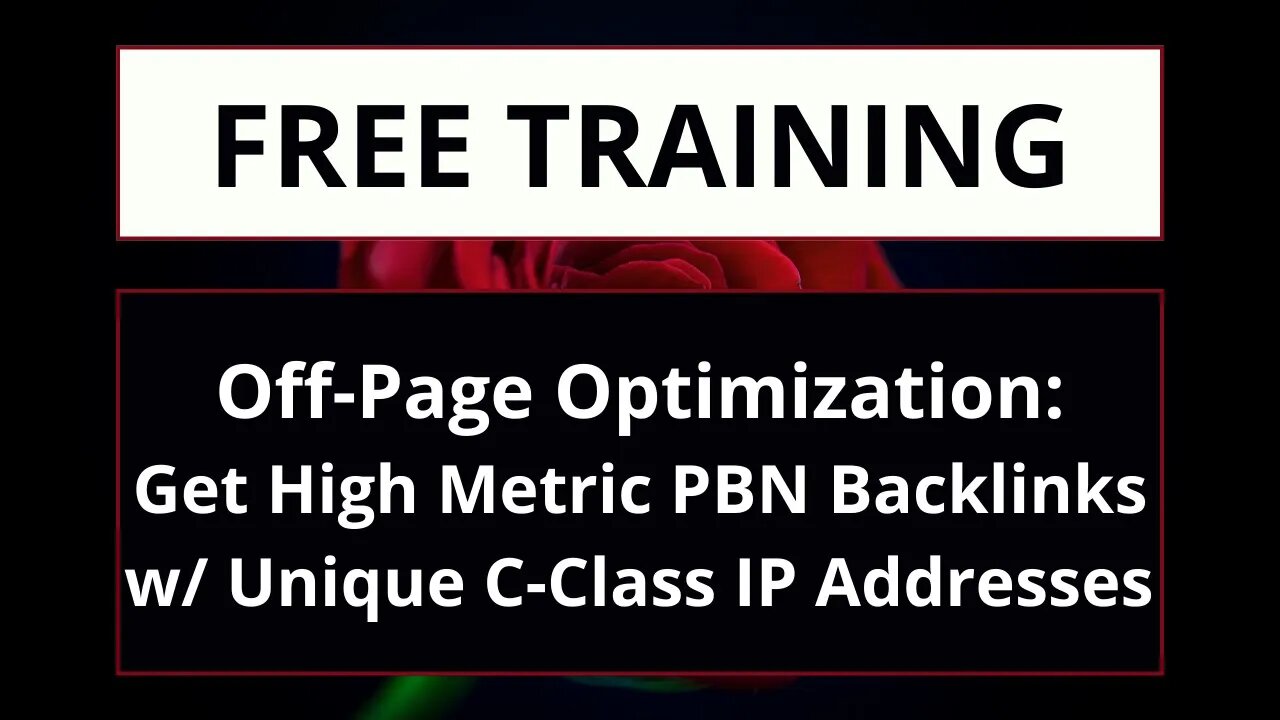 Off-Page Optimization: How to Get High Metric PBN Backlinks w/ Unique C-Class IP Addresses (SEO)