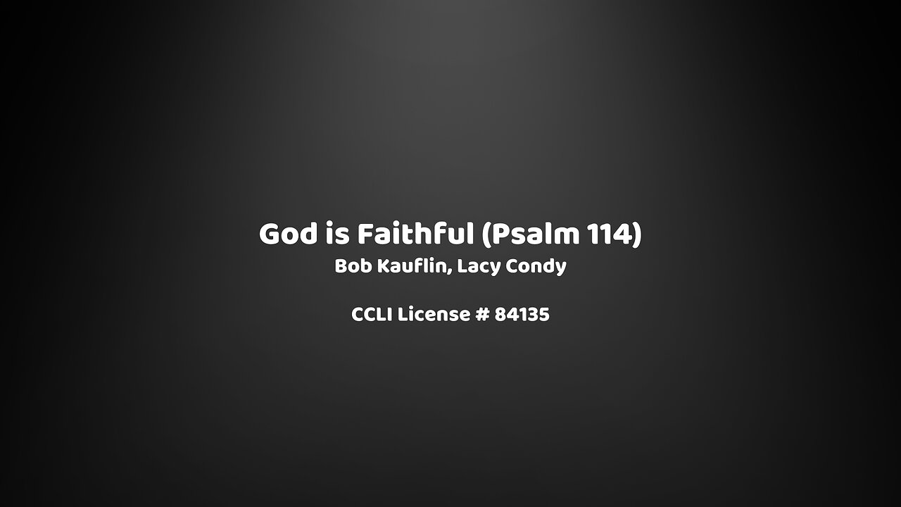 God Is Faithful