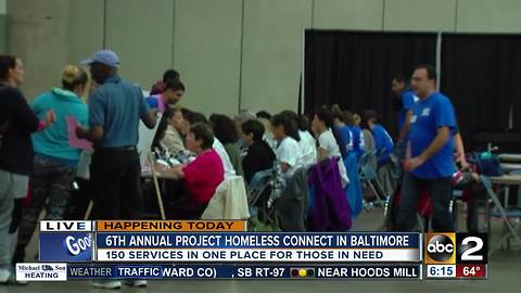 150 local organizations and 2,000 volunteers aid the homeless at Baltimore Convention Center