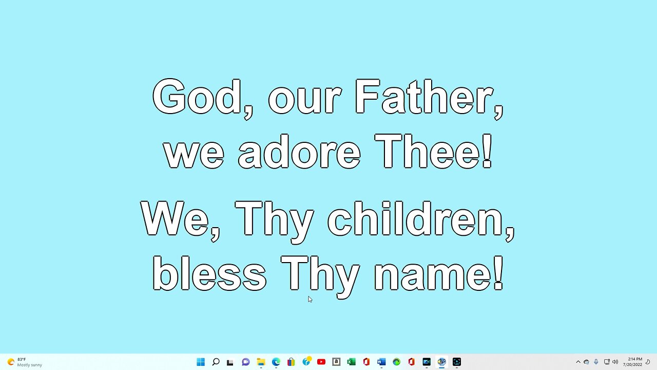 God our Father we adore Thee Verse 1