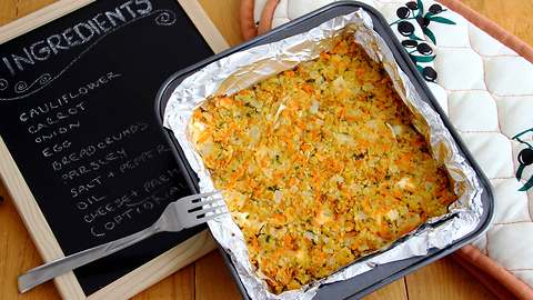 Cauliflower & carrot bake with Parma ham