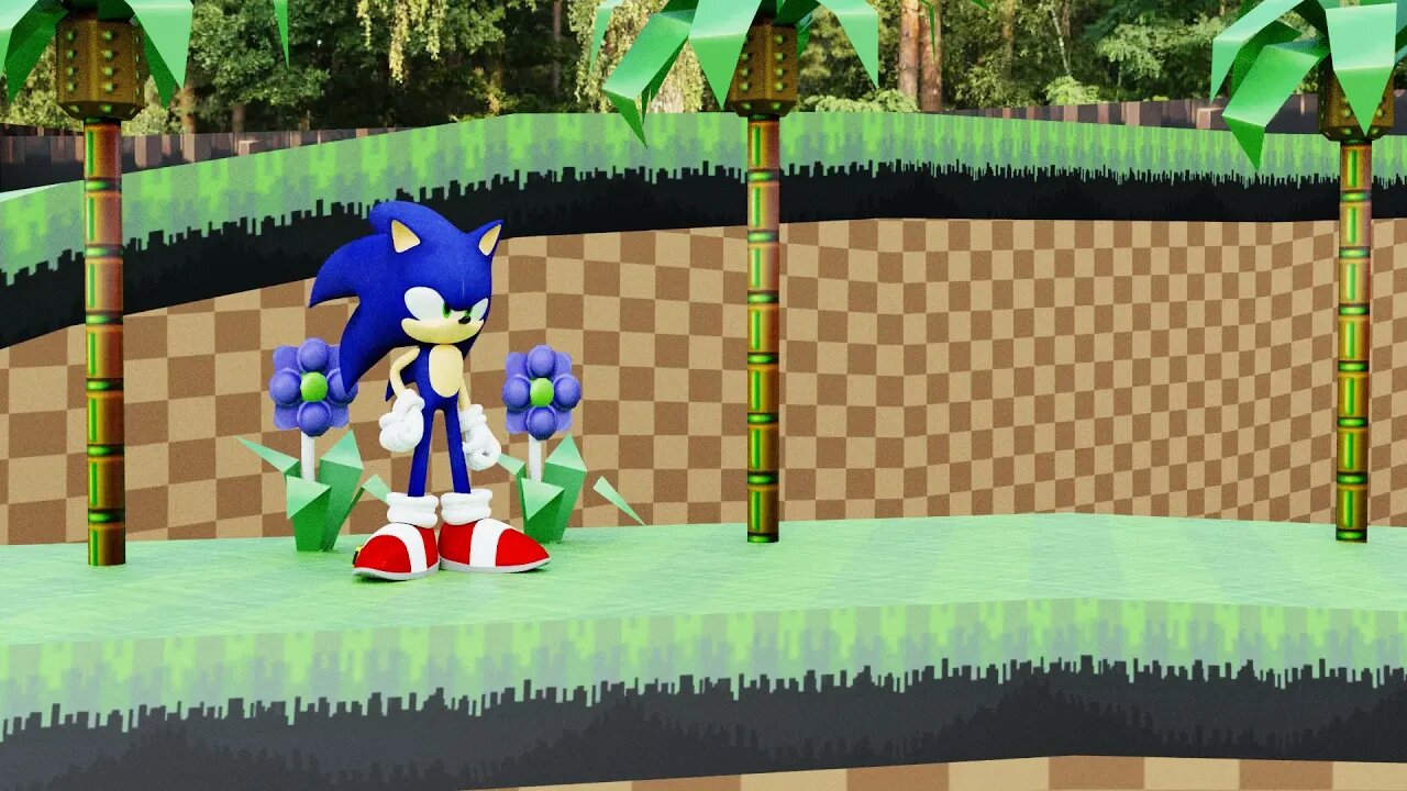 Sonic In Green Hill (Blender 2.92 extended)