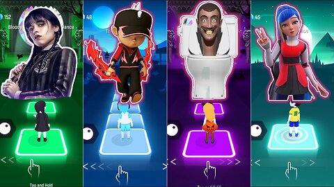 SKIBIDI TOILET VS BOBOIBOY VS WEDNESDAY VS ALICIA | Tiles Hop