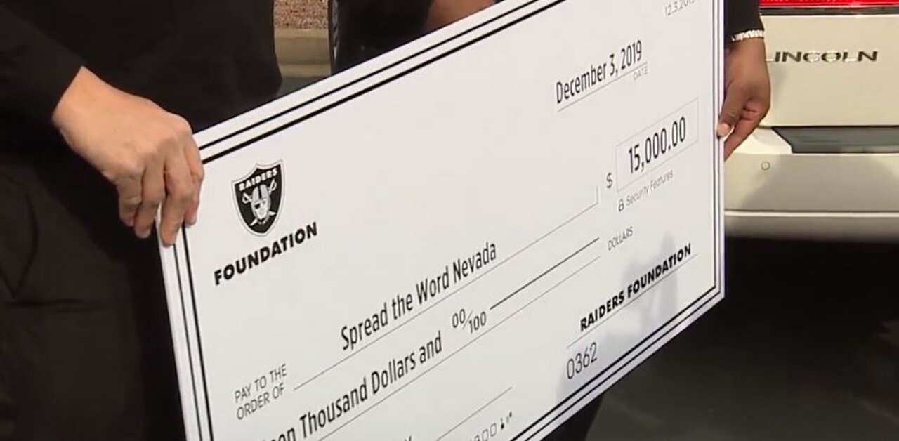 Raiders make surprise donations at local nonprofits on Giving Tuesday
