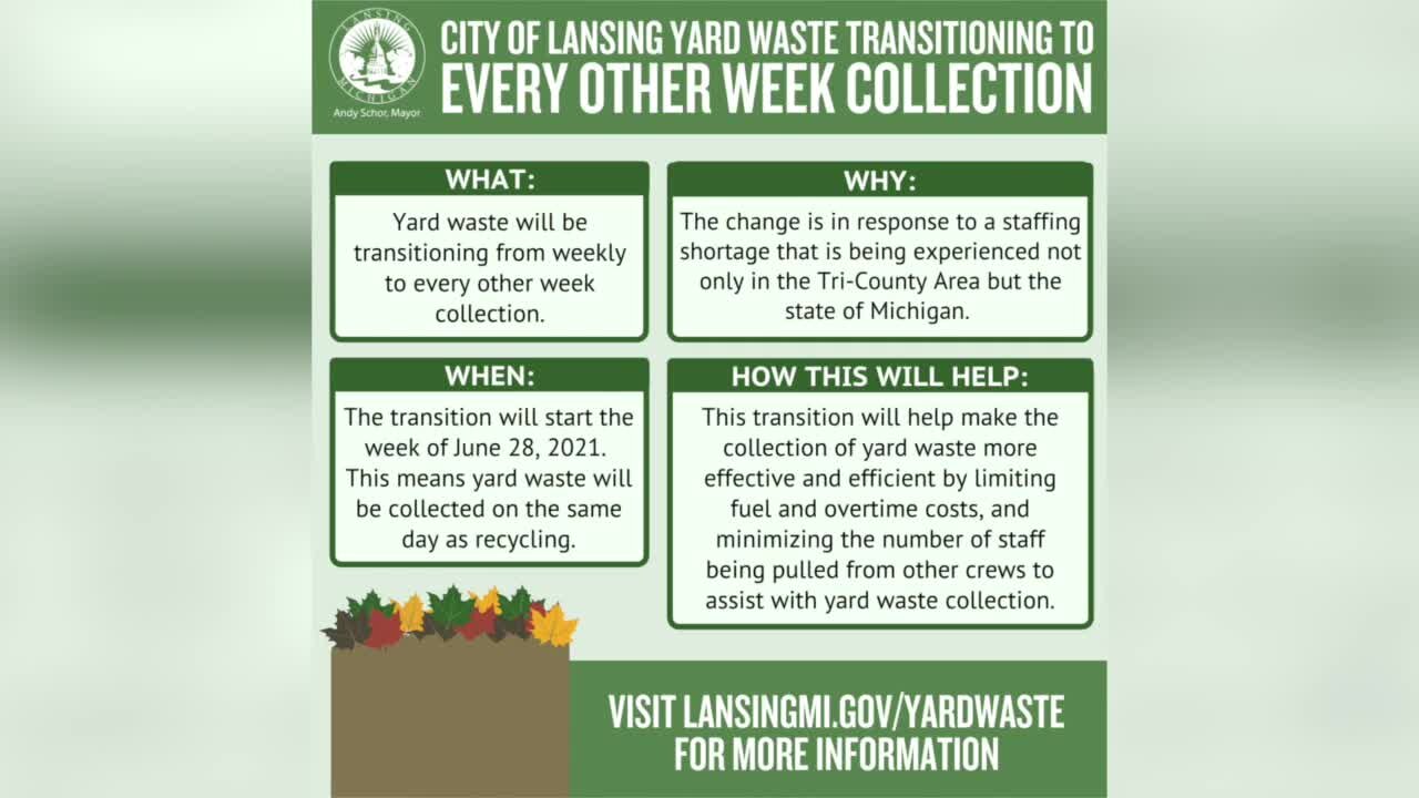 Lansing changes yard waste pick up to biweekly