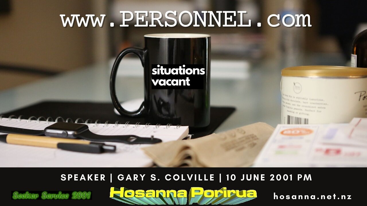 www.Personnel.com: Situations Vacant (Gary Colville) | Hosanna Porirua