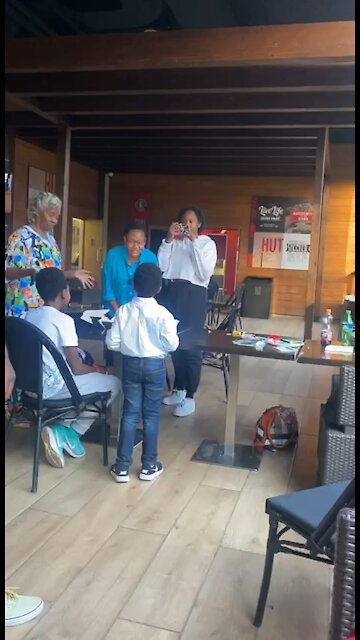 Birthday boy couldn’t switch off candles on cake. 😂