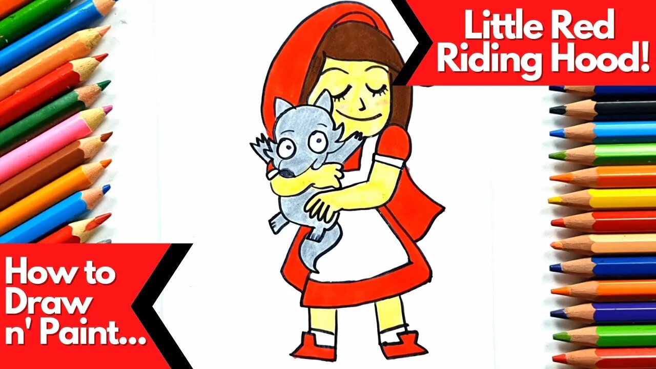 How to Draw and Paint Cute Little Red Riding Hood