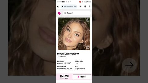 HAPPY 20 BIRTHDAY BRIGHTON SHARBINO TV Actress