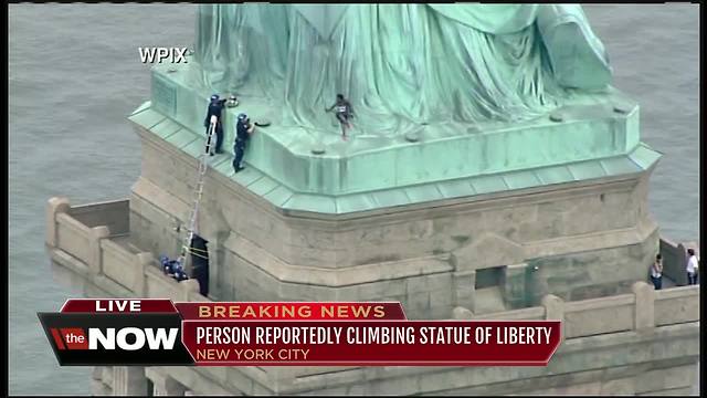 Person climbing up the Statue of Liberty on 4th of July causes evacuations