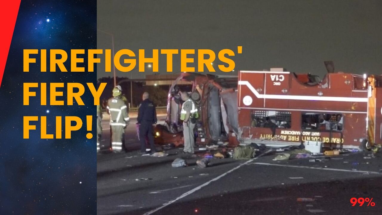 Firefighters' Harrowing Escape: California Fire Truck Overturns, Eight Injured