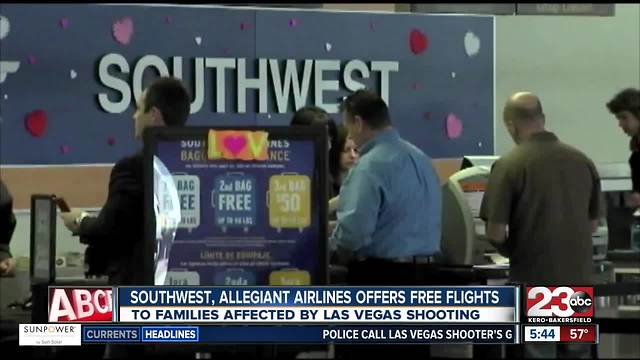 Free flights for Las Vegas victim's families