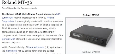 Emulating Roland MT-32 better then the original Hardware using Windows 10 open source Soft w]Paul