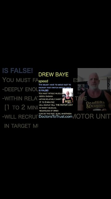 Drew Baye. The belief: have to move fast to recruit fast-twitch motor units IS FALSE!