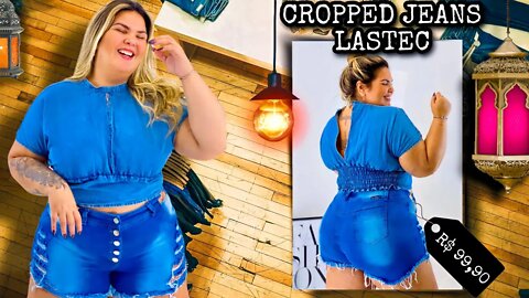 ✔️ CROPPED JEANS LASTEC PLUS SIZE