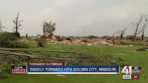 Storm levels farms in Golden City, Missouri