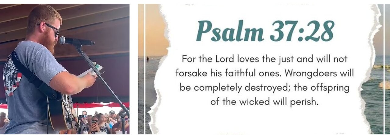 Oliver Anthony reads from the Bible Psalm 37 before starting to sing