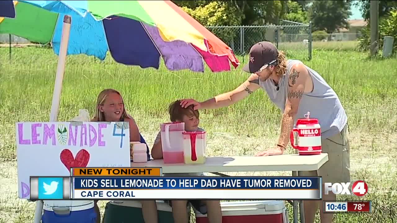 Kids run lemonade stand to help pay for dad's medical treatment