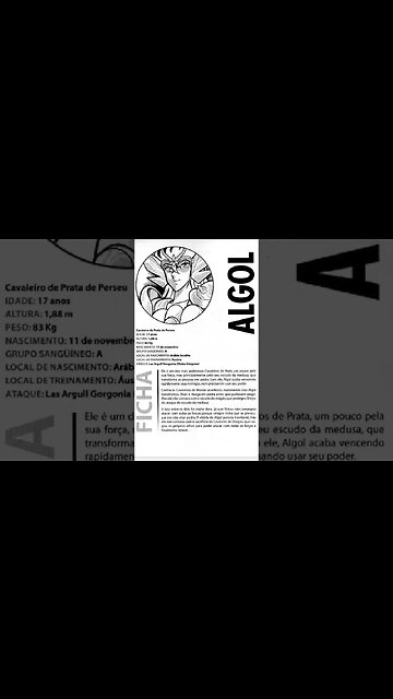 Os Cavaleiros Do Zodíaco - Algol Ficha [Pause o Vídeo Caso Não Consiga Ler]