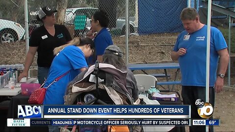 Hundreds of homeless veterans attend annual 'Stand Down' event