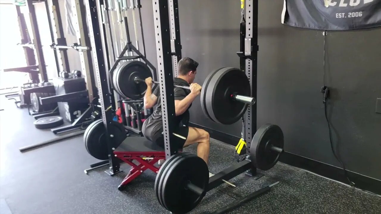 Barbell Low Bar Sumo Box Squat