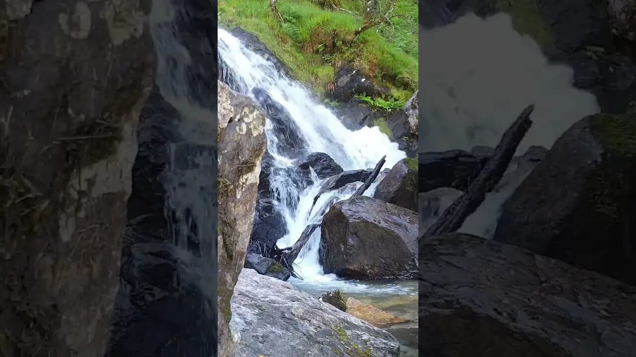 As water falls Steall Waterfall Scotland