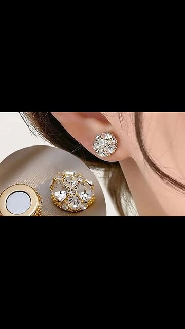 Luxury Zircon Magnetic Acupuncture Non-pierced Earrings Health Jewelry