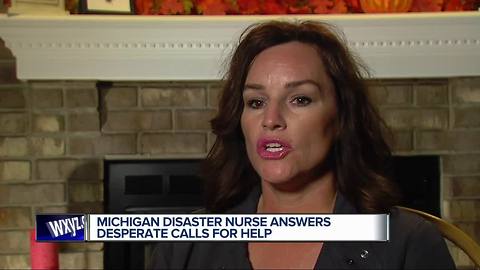 Michigan nurse who specializes in disaster relief aides hurricane victims