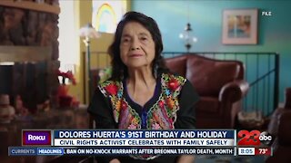 Dolores Huerta celebrates her 91st birthday and statewide holiday today!